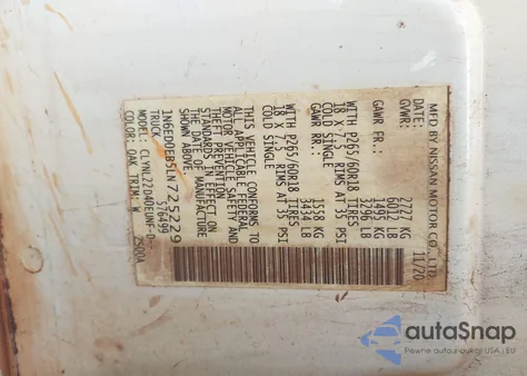 2020 Nissan Frontier Sv 4X4 z USA, uszkodzony, nr VIN 1N6ED0EB5LN725229